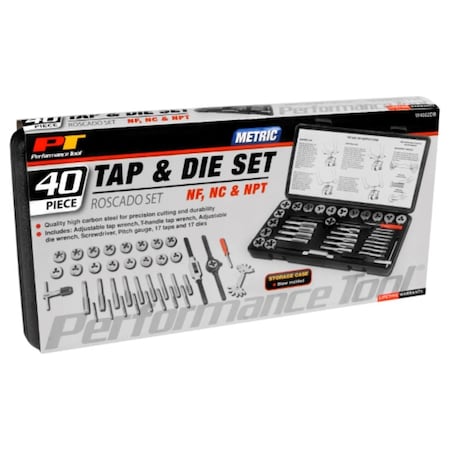 Performance Tool TAP&DIE SET MTR MTL 40PC W4002DB